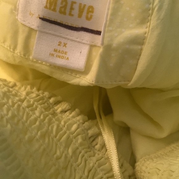 Anthropologie Maeve One shoulder dress yellow 2 X new without tags - Picture 5 of 5